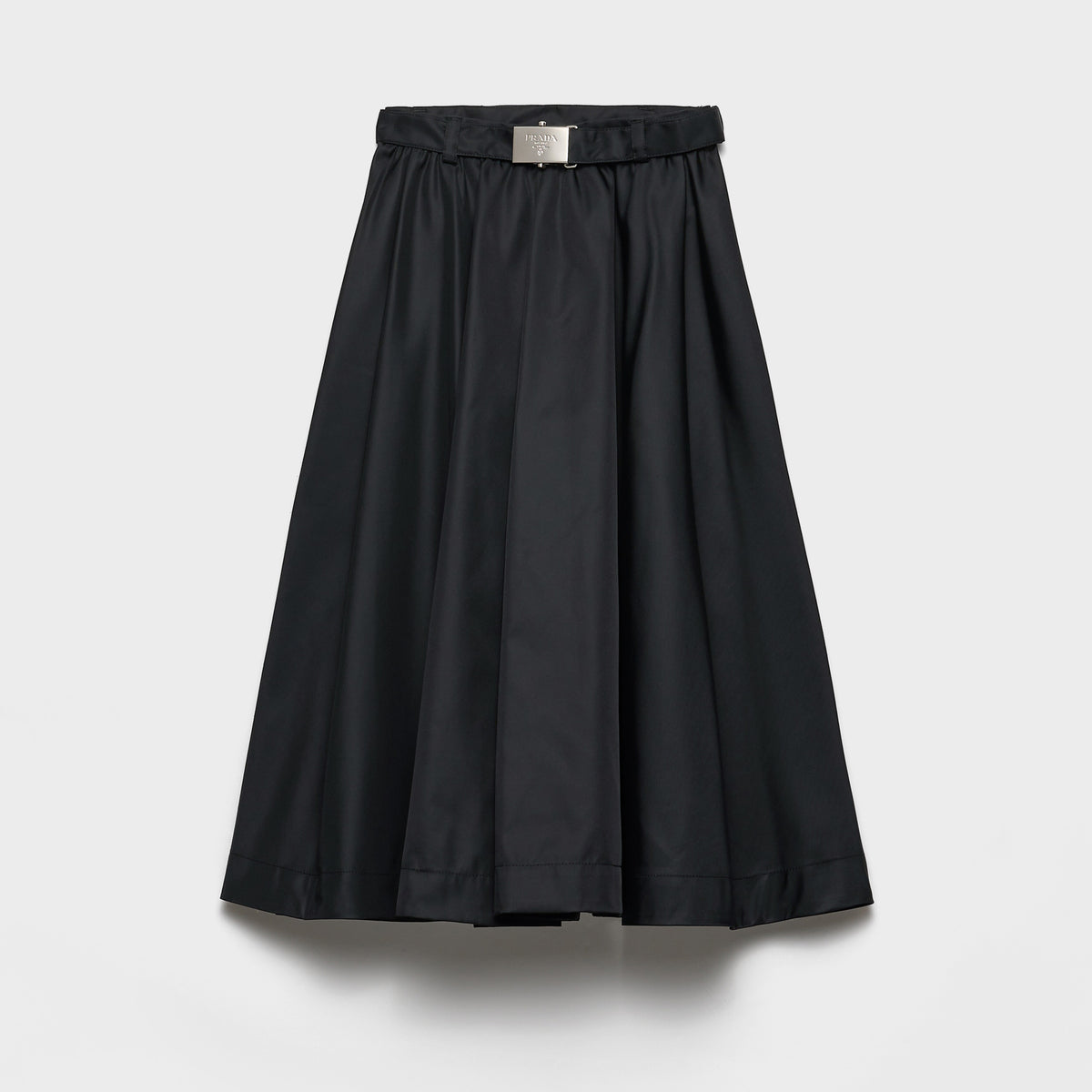 Prada Re-Nylon Women's Spring/Fall Fashion Classic Solid Color Nylon Skirt With 3D Waist Buckle And Full Skirt #79188