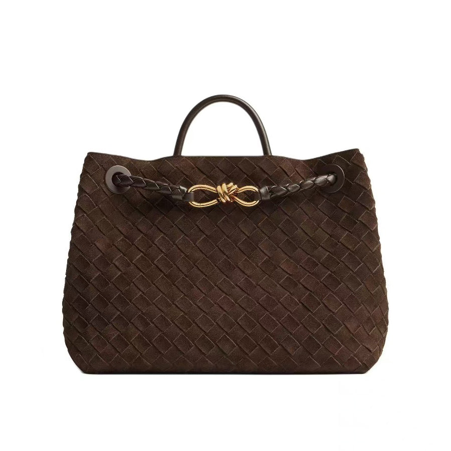 Bottega Veneta Women's Andiamo Woven Solid Color Magnetic Clasp Closure Sheepskin Tote Bag Bags #73671
