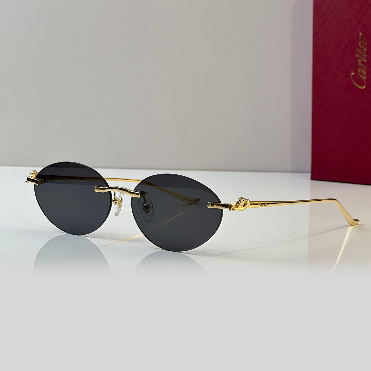 Cartier Men's Women's Metal Flat Glasses Solid Color Comfortable Casual Oval Frames Sunglassas Glasses Accessories #76281