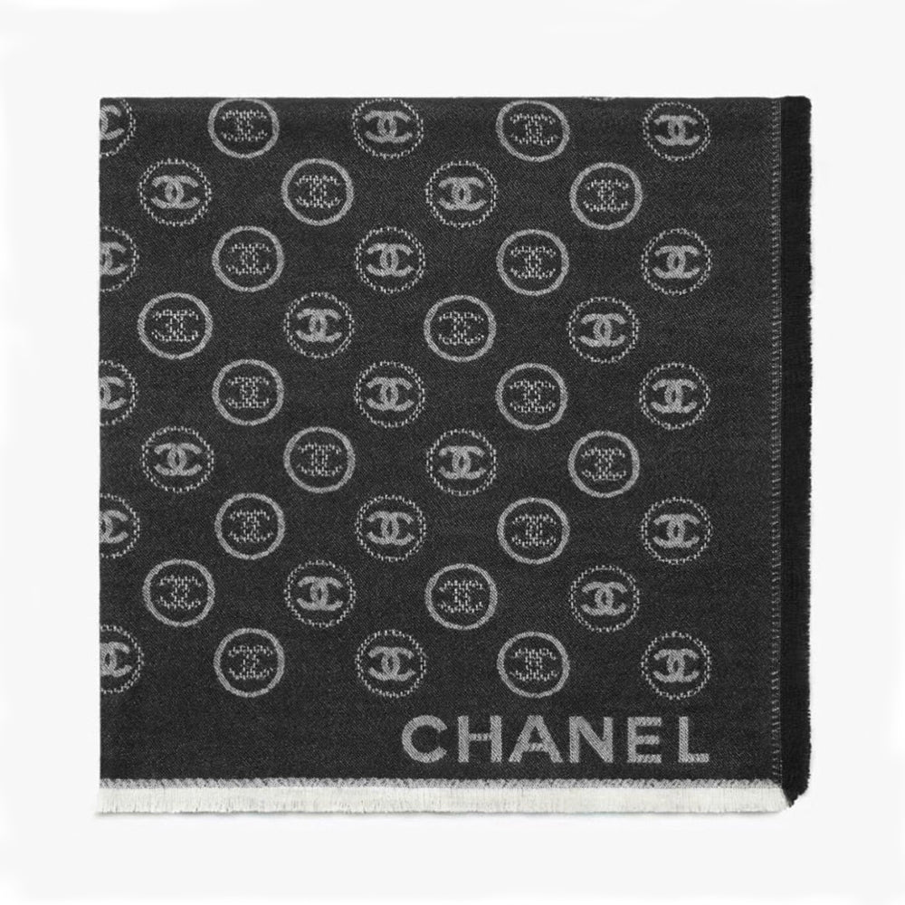 Chanel Reversible Jacquard Scarf Shawl #333868