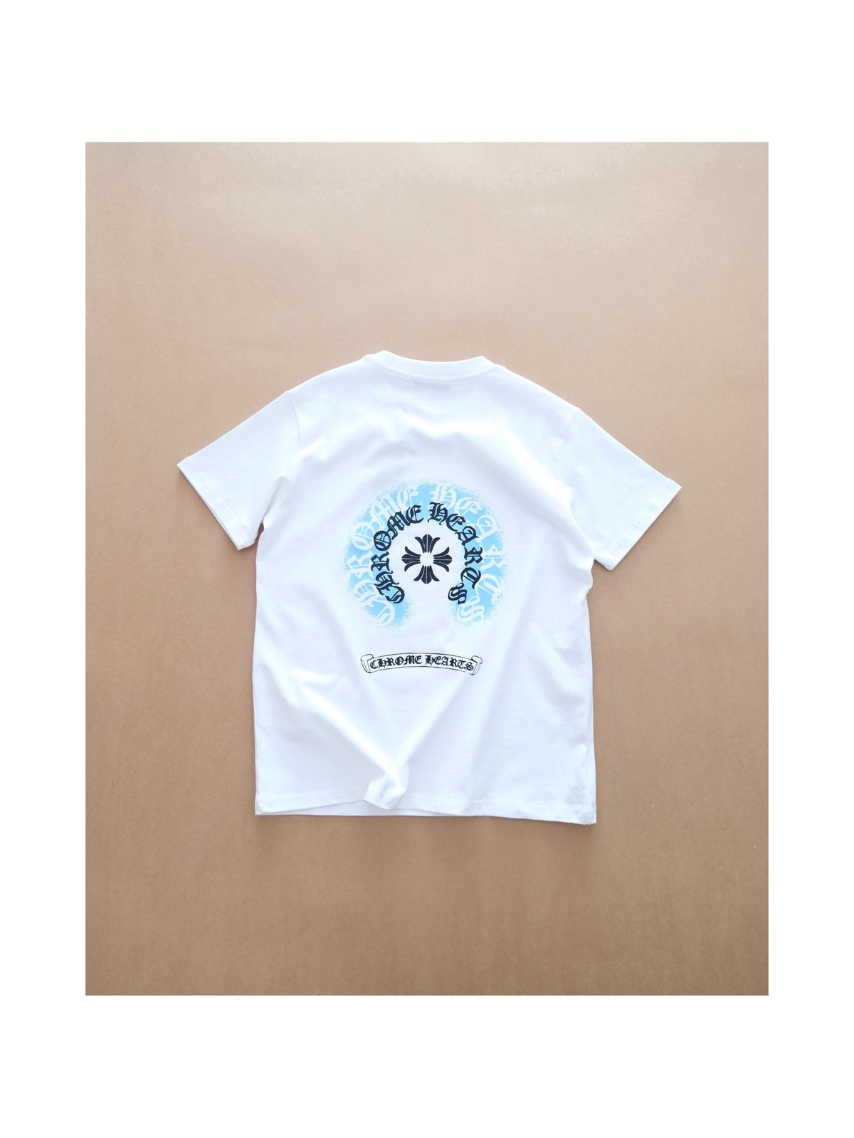 Chrome Hearts Sanskrit Horseshoe Print Round Neck Short-sleeved T-shirt #379186