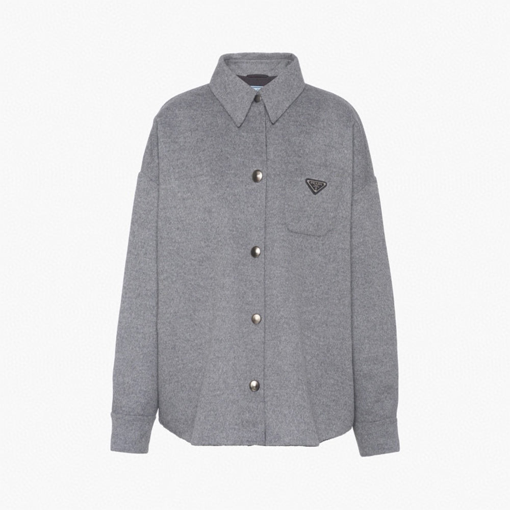 Prada Logo Women's  Solid Color Plain Knit Shirt Style Jacket #372092