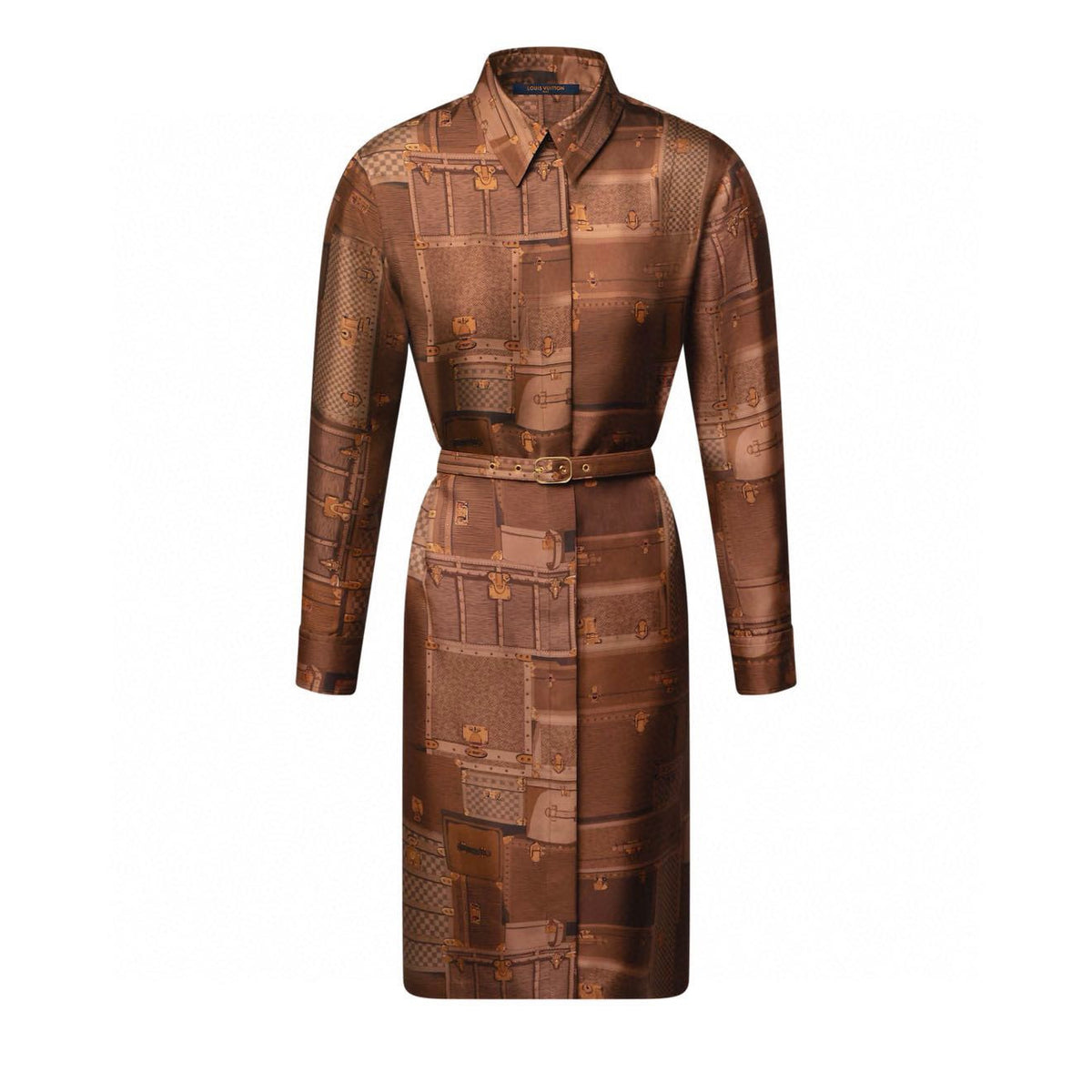 LOUIS VUITTON Trunk Print Shirt Dress 1AJFGK #377792