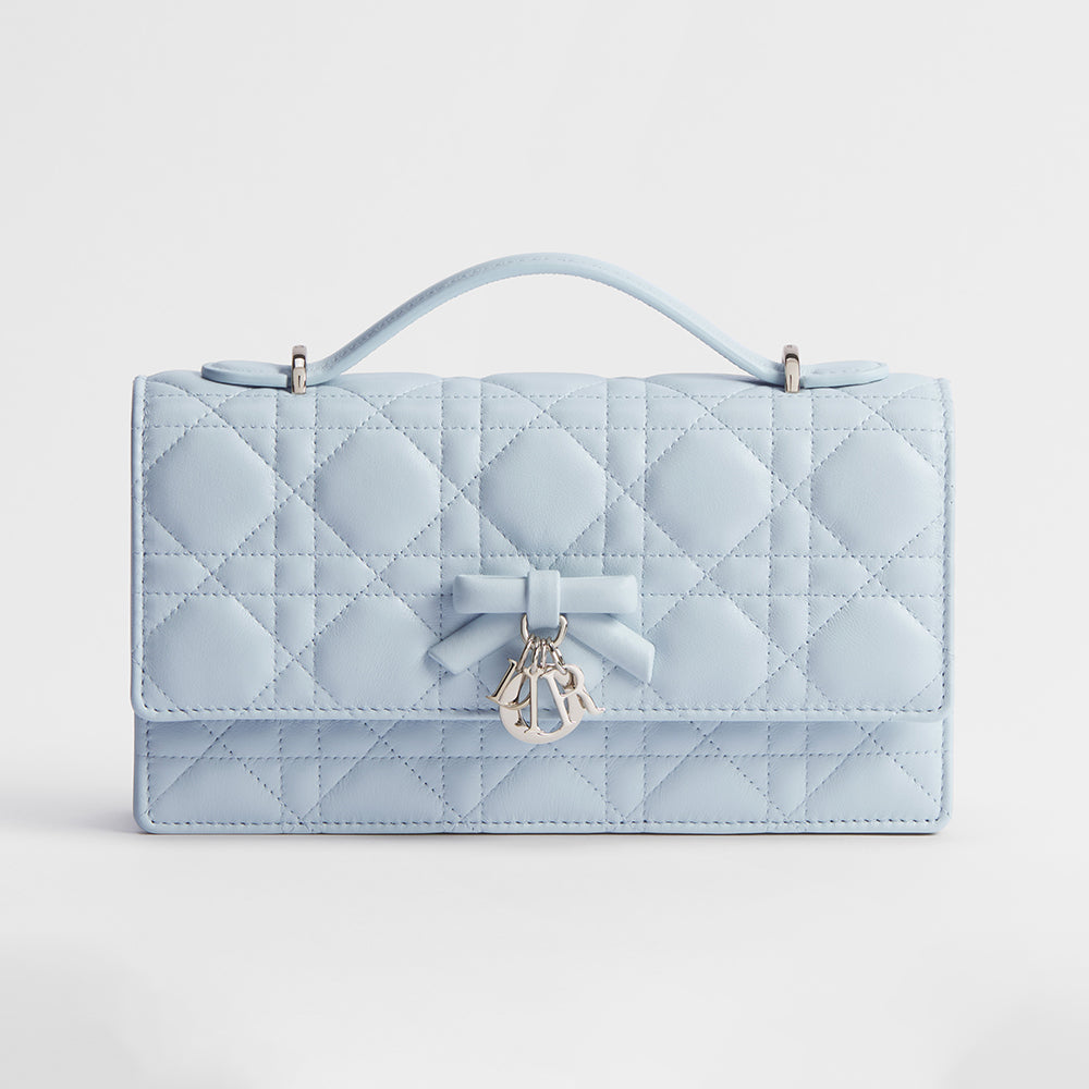 DIOR My Dior Mini Bag Ice Blue Cannage Lambskin #389698