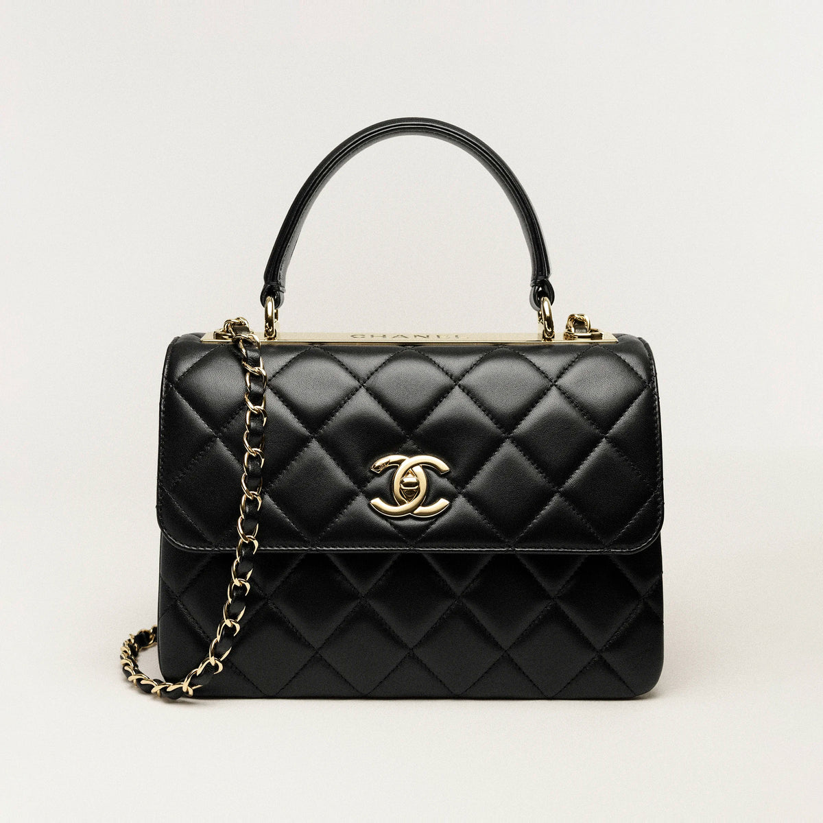 Chanel Trendy CC Women's Black Diamond Pattern Sheepskin Chain Shoulder Handbag Bag Bags #99478