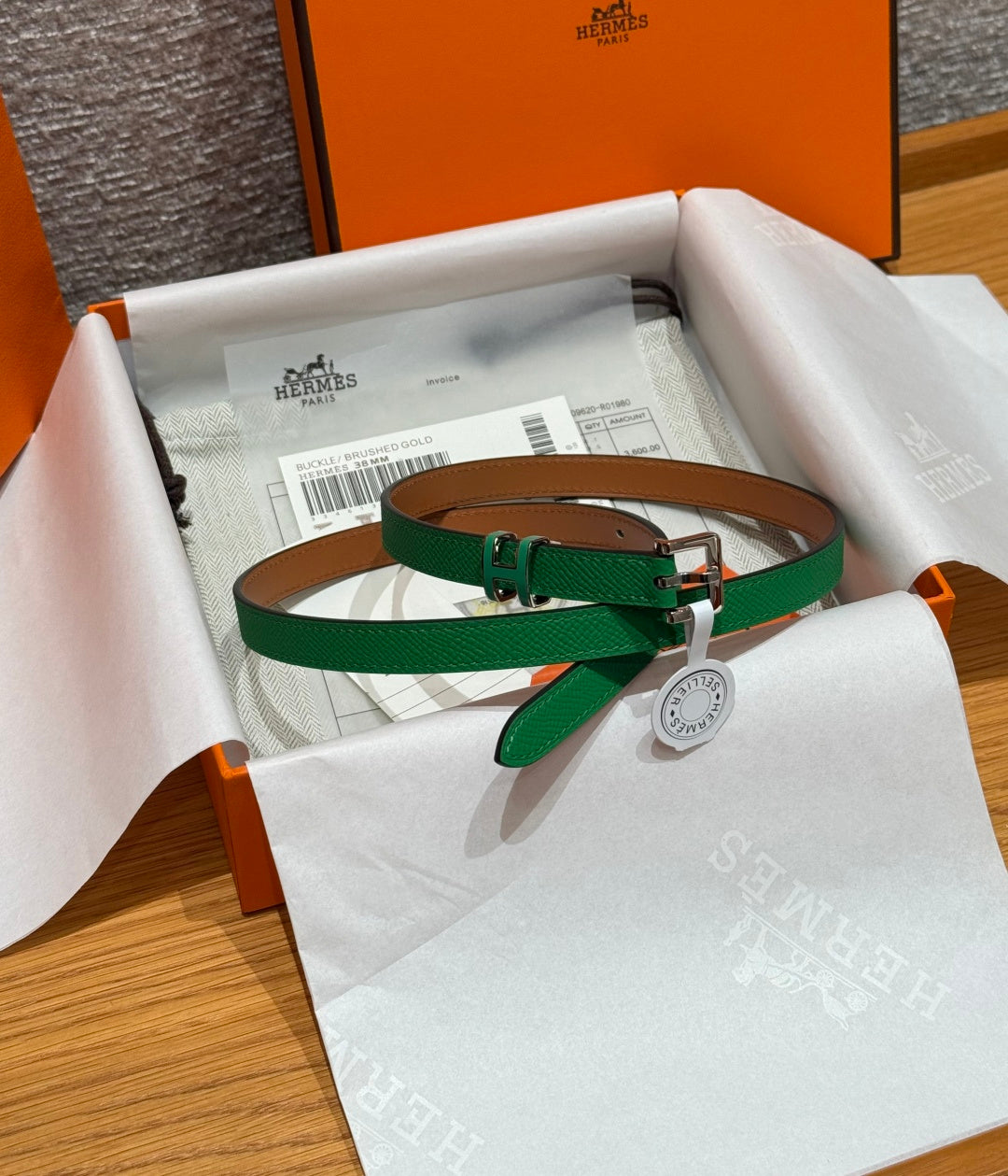 Hermès Pop H 15 Eposom Calfskin Belt 15mm #393248