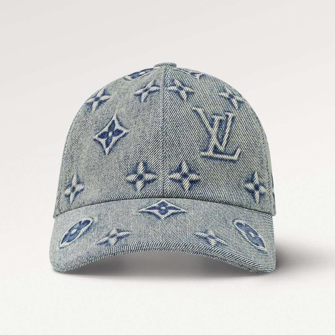 Louis Vuitton Monogram Washed Denim Hat Leather Buckle Fashion Casual Cool Versatile Baseball Hat #71283