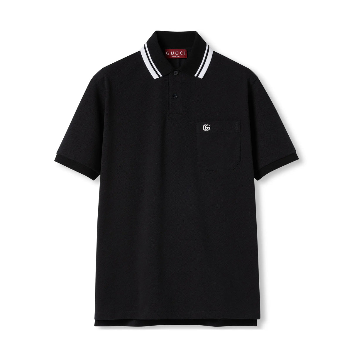 Gucci Men's Summer Striped Lapel Solid Color Straight Cotton Polo Shirt Short Sleeve T-Shirt #75296