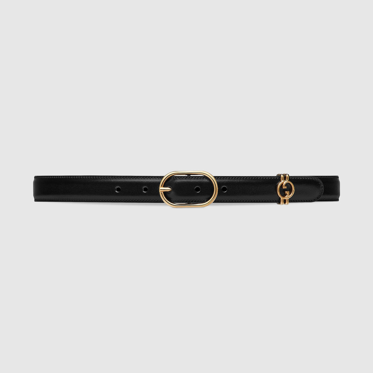 Gucci Women's Leather Belt With Round Interlocking G Width 2.5cm  #97479