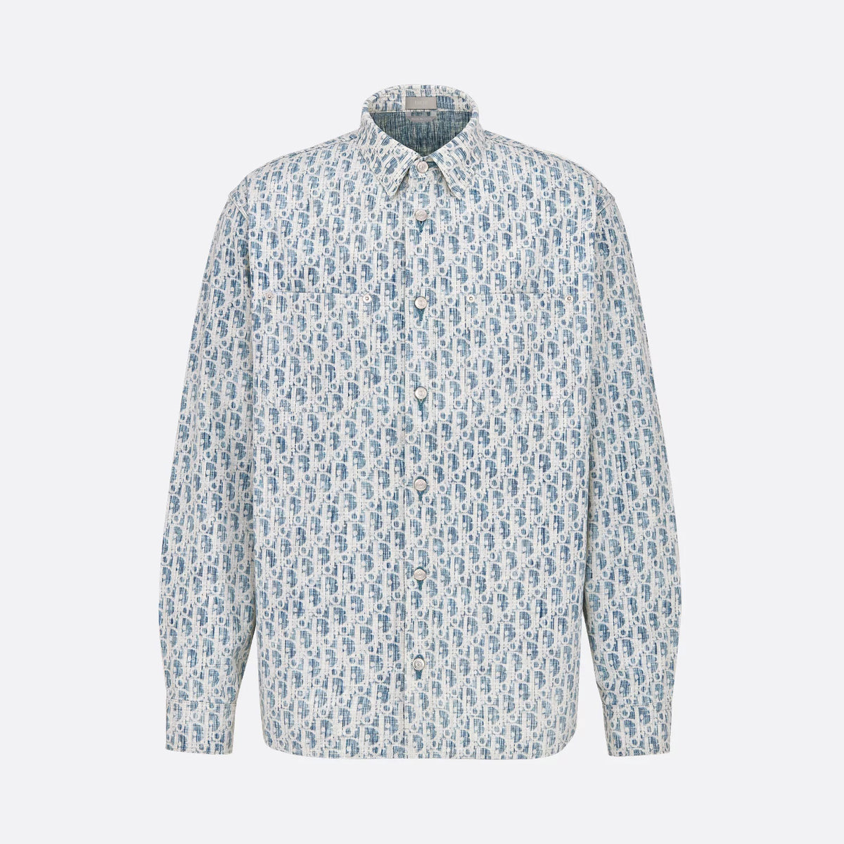 Dior Men's Spring/Autumn Alphabet Print Single-Breasted Long-Sleeved Denim Shirt #77785