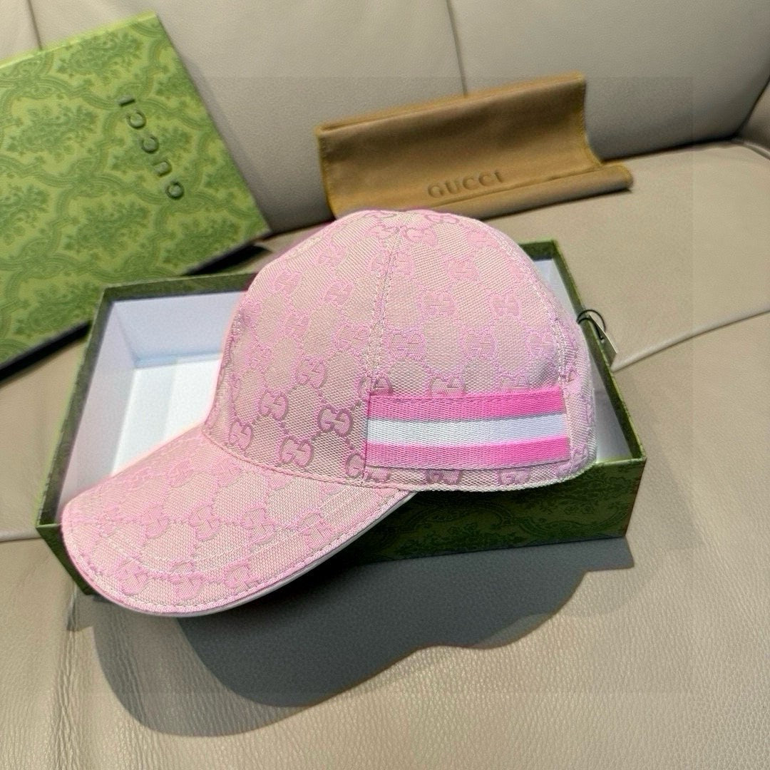 Gucci Lido Decorative Striped Webbing Gg Canvas Baseball Cap Men Women Fashion Trend Embroidery Versatile Spring And Summer Casual Hats #81113