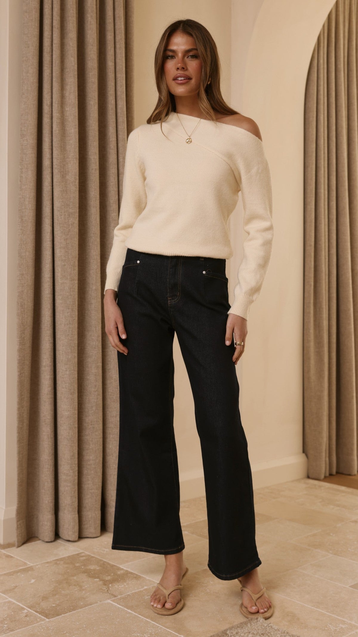 Zayleigh Straight Leg Jeans - Dark Denim