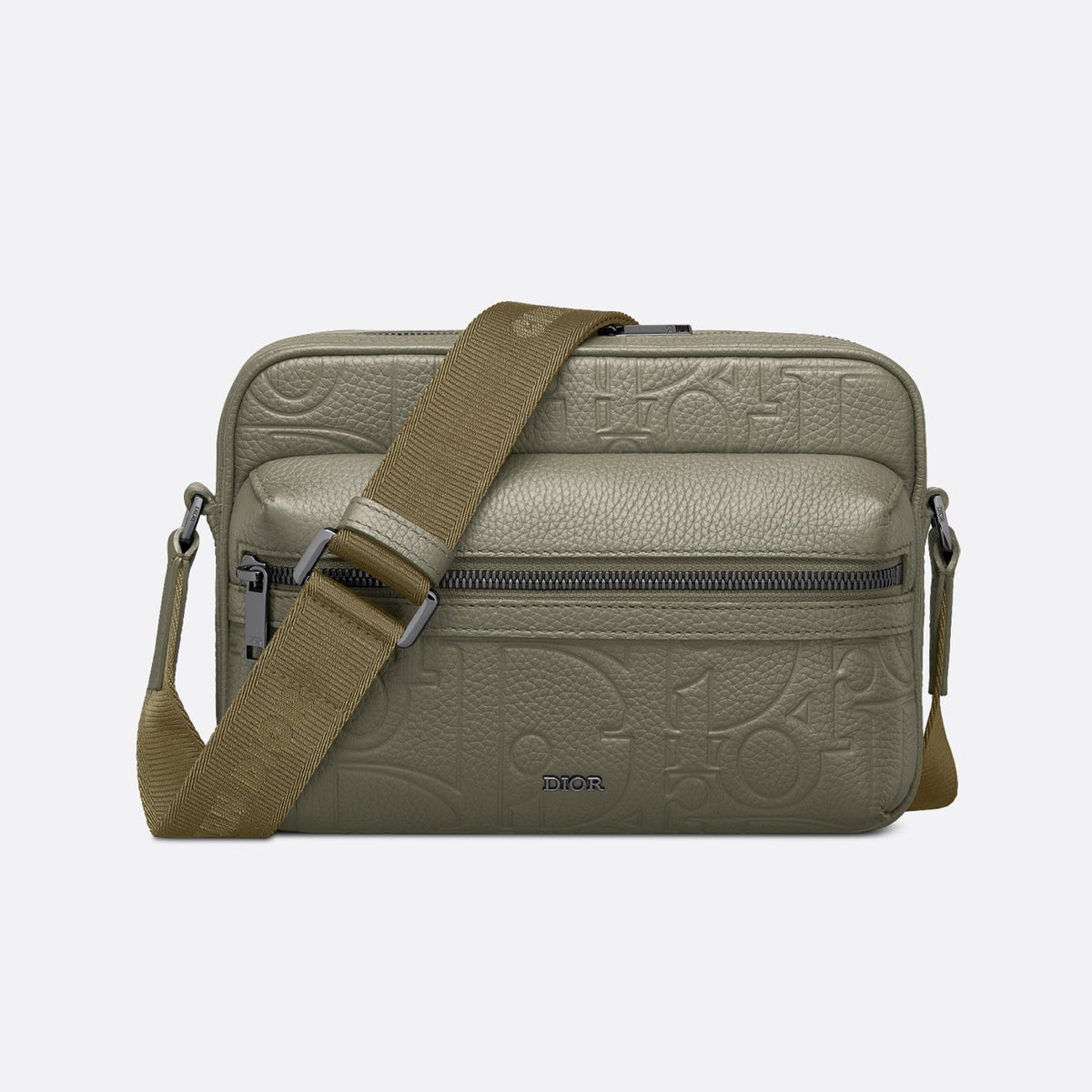 Dior Men's Rider 2.0 Zipperd Messenger Bag Logo Printed Cowhide Casual Solid Color Shoulder Bag #71821