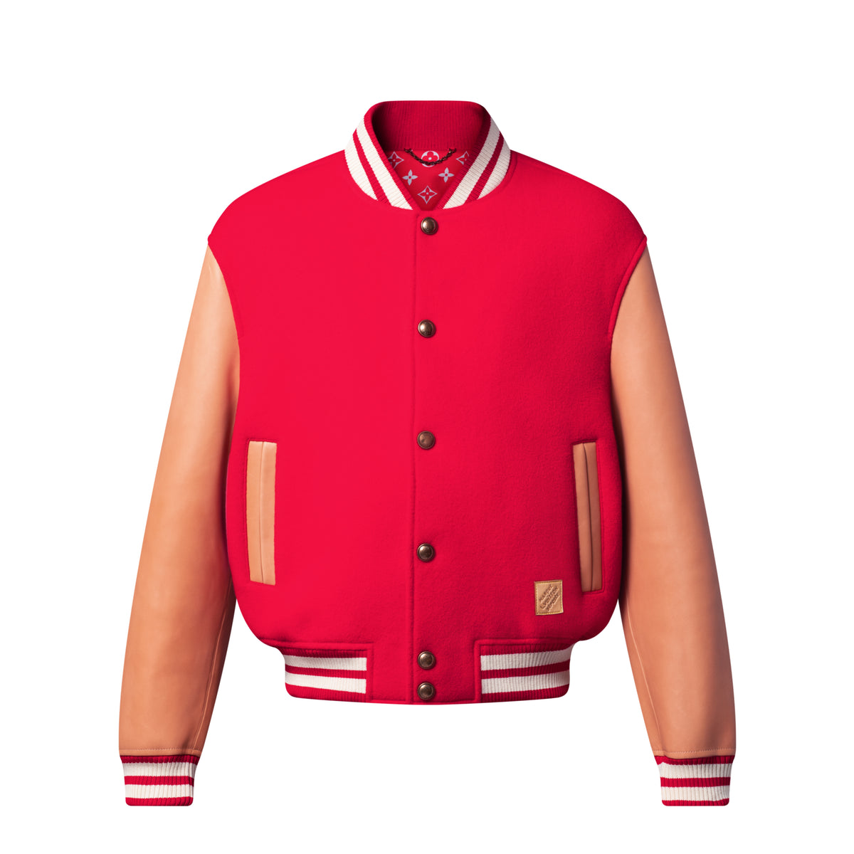 Louis Vuitton VVN Men's Spring/Fall Fashion Casual Baseball Collar Single-Breasted Wool Flannel Jacket Leather Jacket #78795