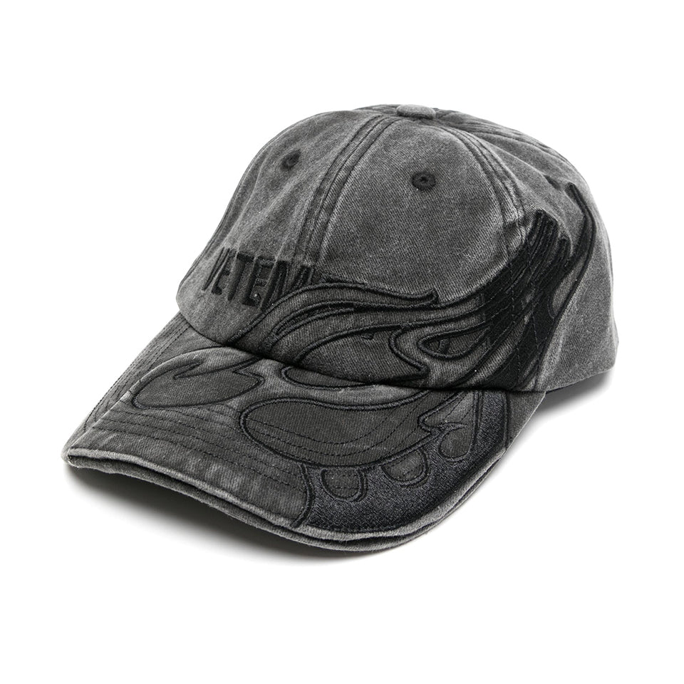 Vetements Men's Women's Spring And Autumn Flame Logo Pattern Cotton Baseball Cap Casual Gray Duck Tongue Hat Ngvp #9323