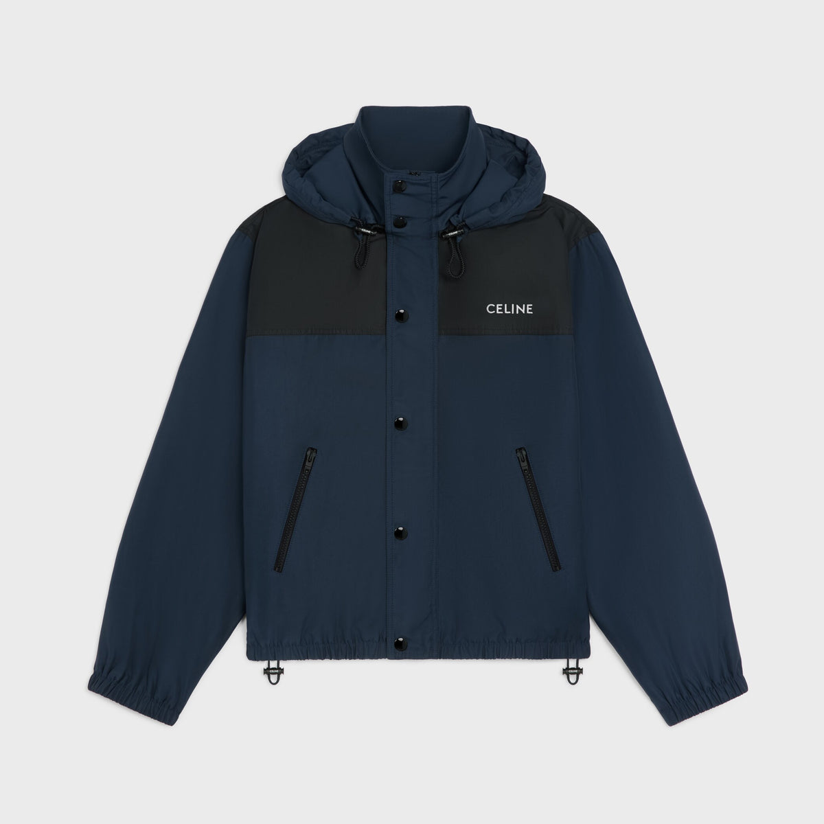 Celine Men's And Women's Spring/fall Fashion Casual Color Block Hooded Jacket With Drawstring Waist #78934