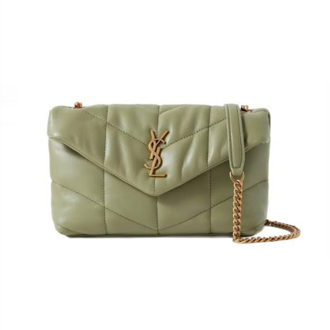 SAINT LAURENT Lambskin Seam Padded Shoulder Bag Underarm Bags #51418