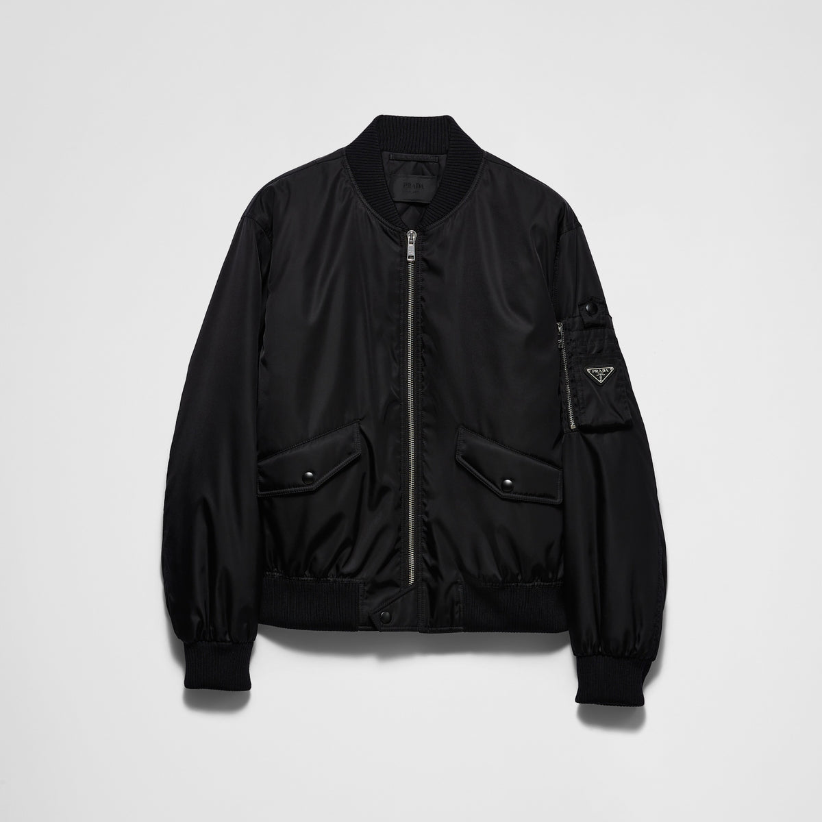 Prada Men's Fall/Winter Fashion Casual Solid Color Baseball Collar Zipper Pilot Cotton Jacket #78956