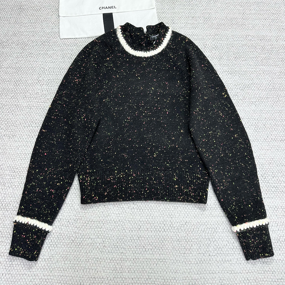 Chanel Top-Qualitu Version Knitted Collared Wool Sweater#375487