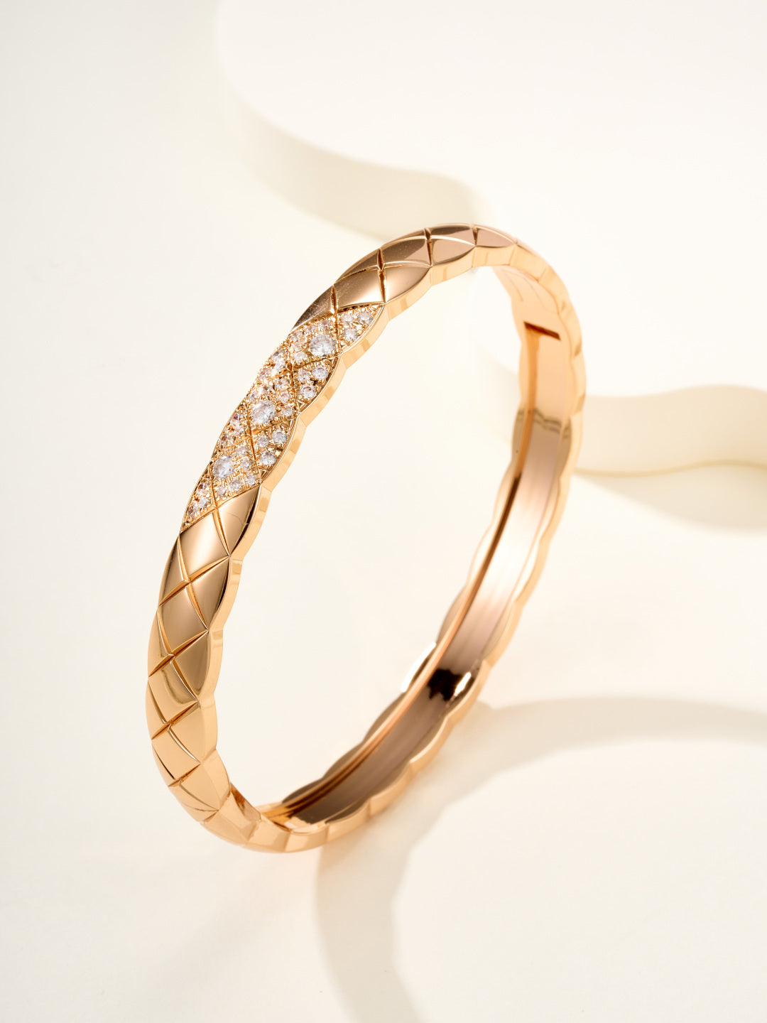 CHANEL Coco Crush bracelet BEIGE GOLD Diamond J13210 #394371
