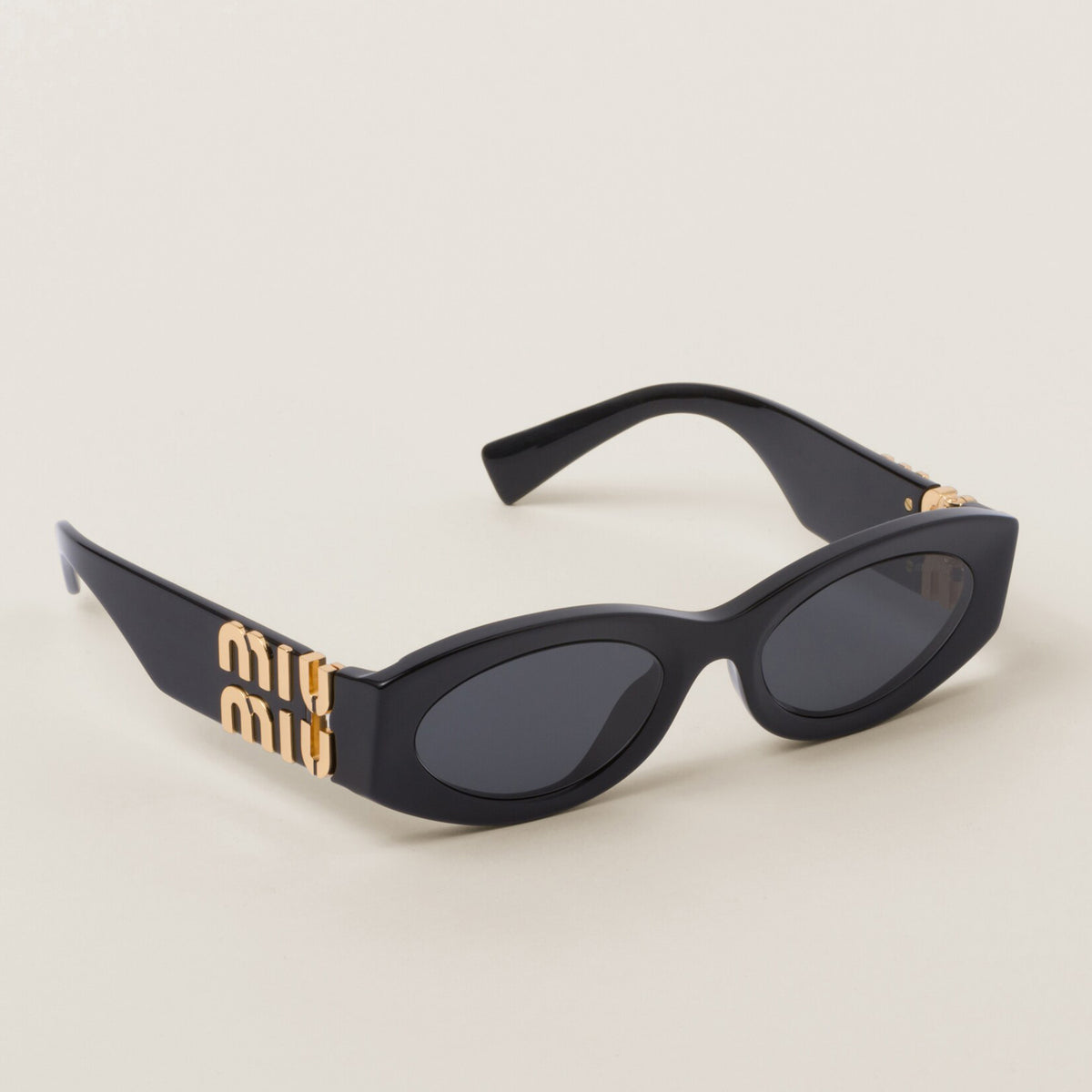 MiuMiu Eyewear Women's Black Legs Gold Logo Plate Frame Butterfly Sunglasses Eyeglasses Glasses #77259