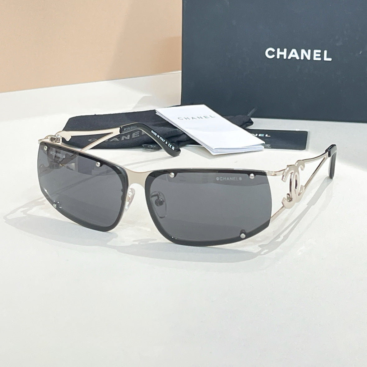 Chanel Men's And Women's Openwork Sunglasses Irregular Shaped Metal Sunglasses Eyeglasses Glasses #77998