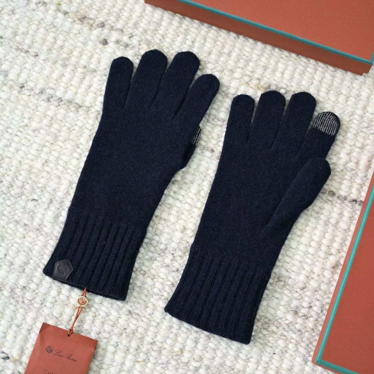 Loro Piana English Men's Fall/Winter Fashion Classic Solid Color Fleece Gloves Accessories #79558