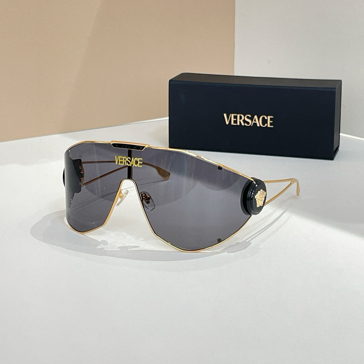 Versace MEDUSA  Men's And Women's Classic Fashion Color Blocked Letter Print Temple Logo Sunglasses Eyewear Accessories #79149