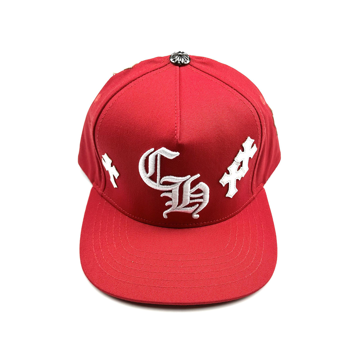 Chrome Hearts Men's Cross Leather-covered Embroidered Letter Print Trendy Baseball Cap Hat #77444