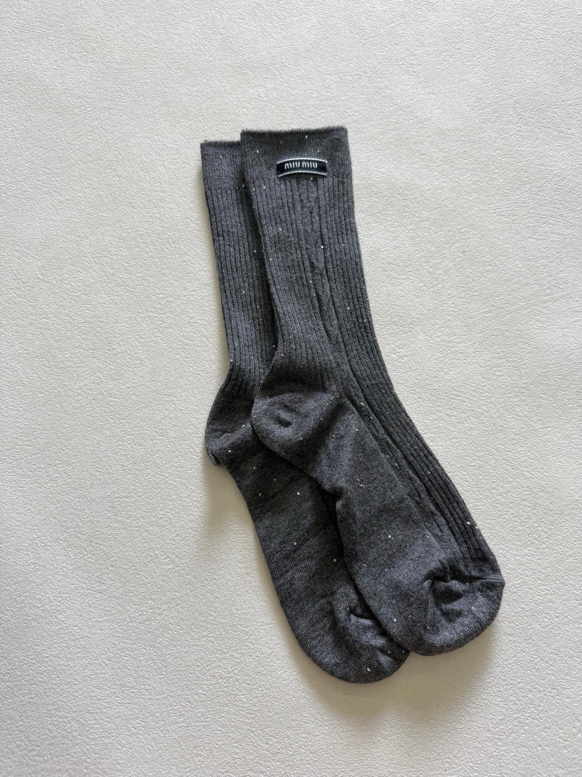 MiuMiu Sequined Wool Socks #333707