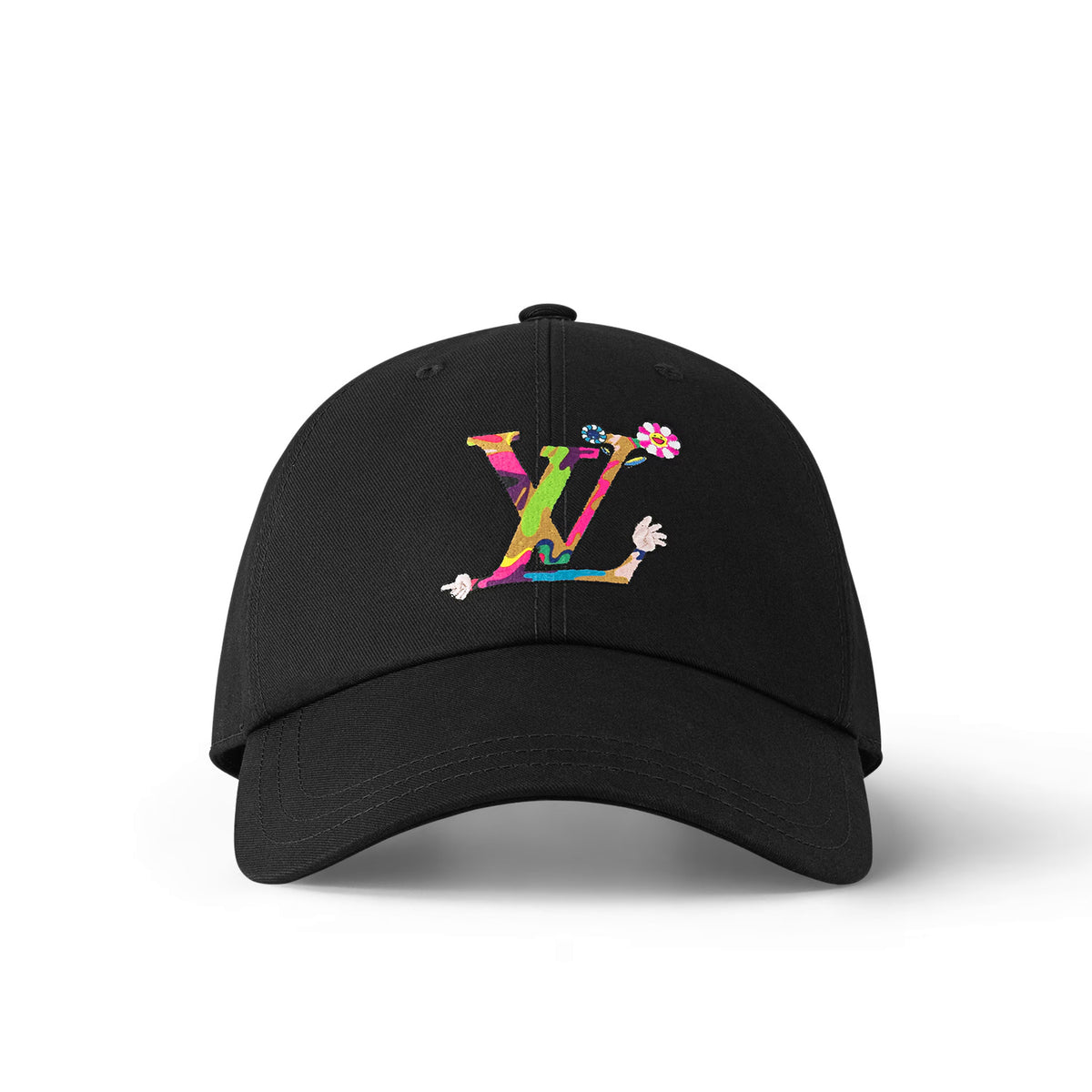 Louis Vuitton Men's and Women's Colorful Embroidered Logo Printed Solid Color Duck Tongue Cap Hat #75641