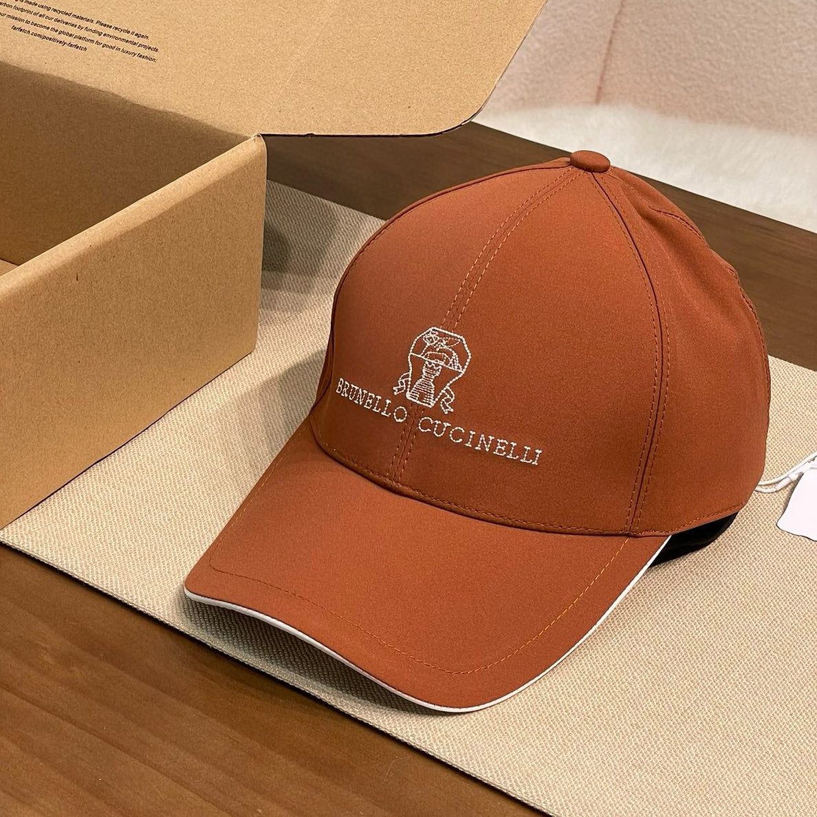 Brunello Cucinelli Men's Embroidered Logo Solid Colour Cotton Baseball Cap Hat (contact Customer Service For Colour Selection) #76787