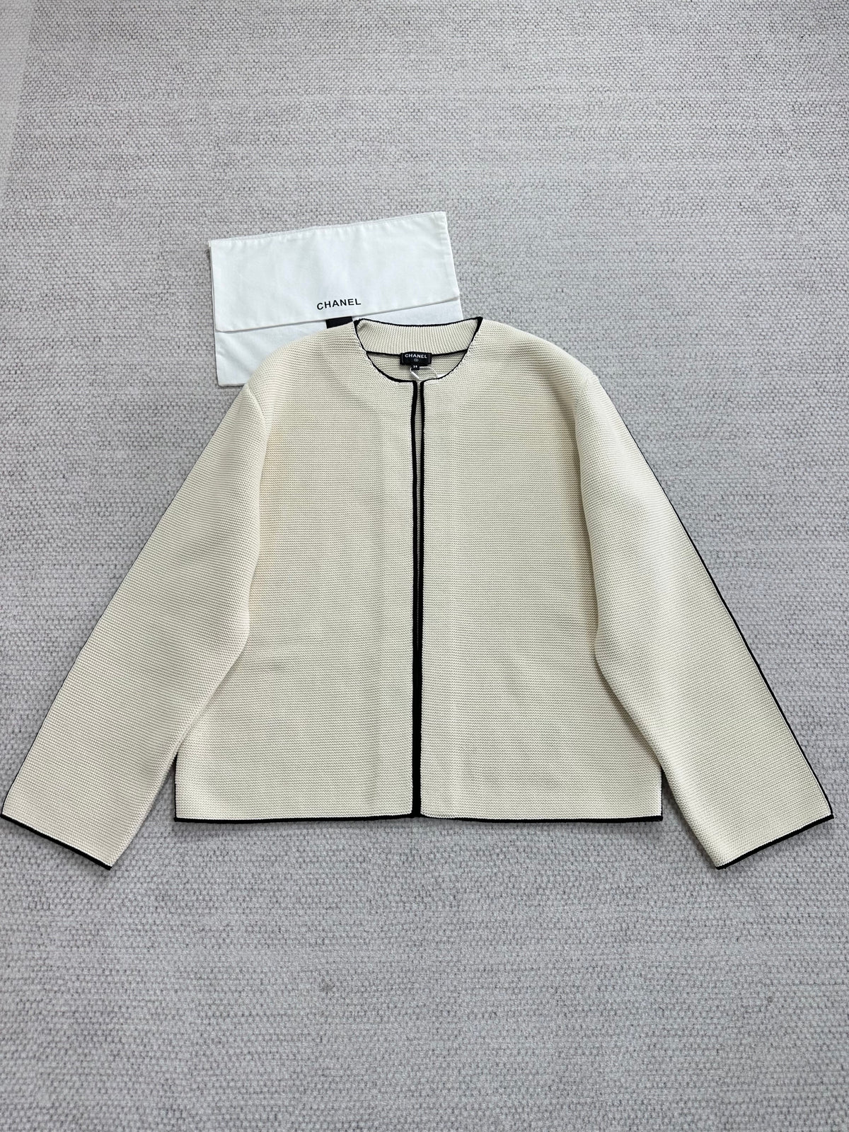 CHanel Top-quality Version Jacket Cotton Ecru Black #378804