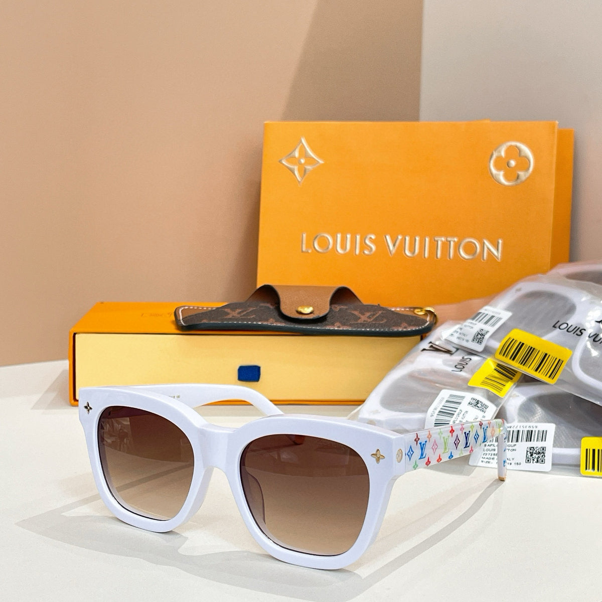Louis Vuitton LV x TM MY SQUARE Men's and Women's Color Logo Printed Acetate Square Sunglasses Eyeglasses Glasses #75959