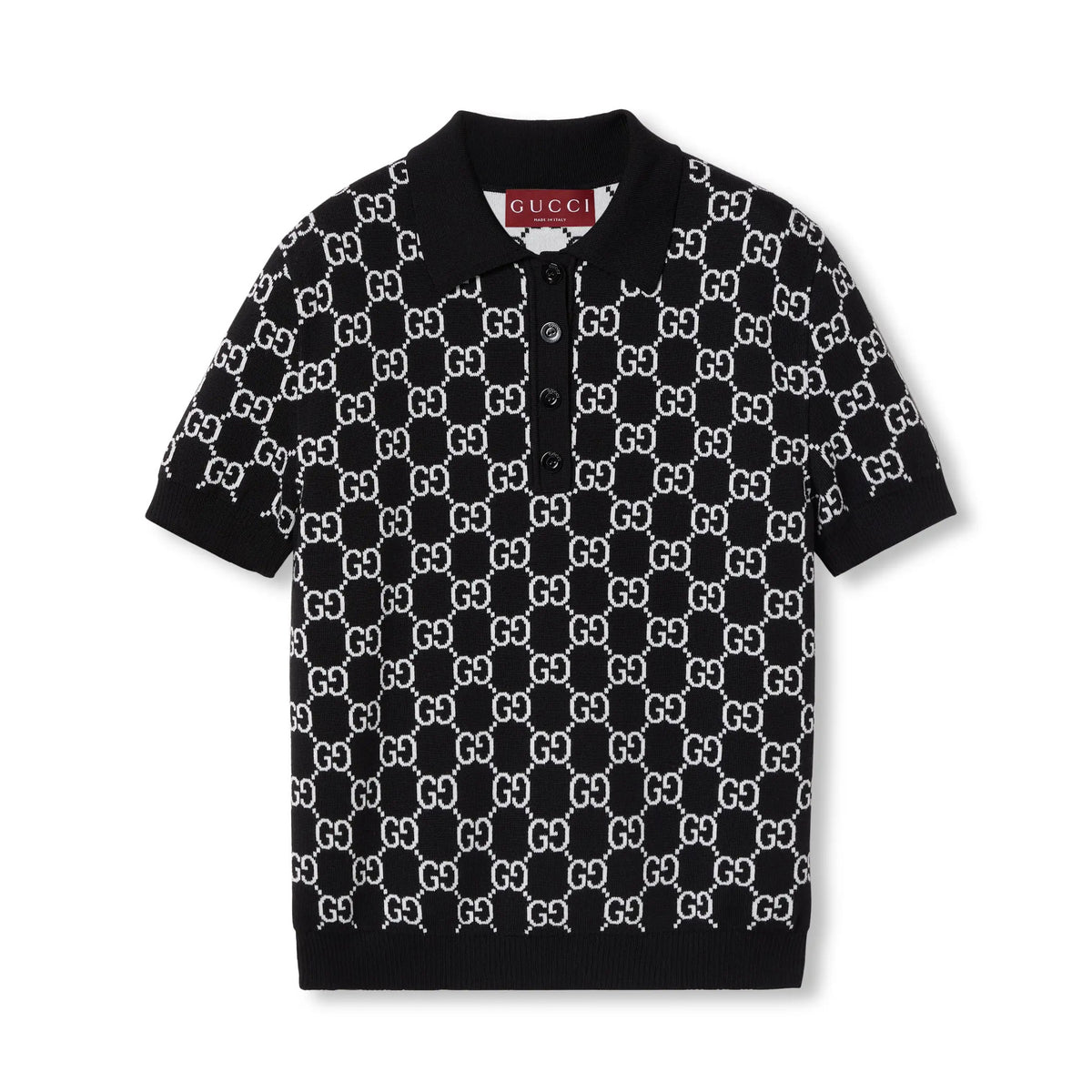 Gucci Women's Spring/Summer Solid Color Logo Jacquard Short Sleeve Polo Shirt T-Shirt #76578
