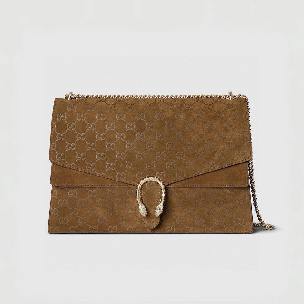 Gucci Dionysus Women's Sliding Chain Tiger Head Lock Clasp Solid Color Suede Crossbody Shoulder Bag Bags #74692