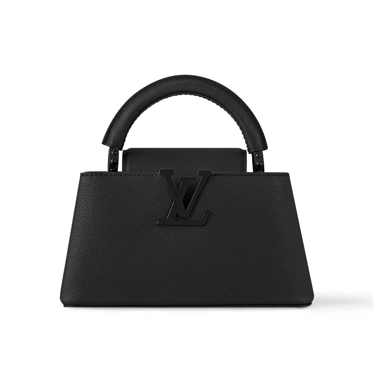 Louis Vuitton CAPUCINES EAST WEST Women's Black Detachable Adjustable Shoulder Strap Matte Cowhide Leather Shoulder Crossbody Handbag Bag Bags #72586