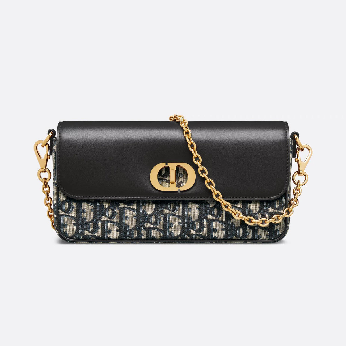 Dior 30 Montaigne Women's Adjustable Removable Shoulder Strap Flap Closure Jacquard Denim Shoulder Crossbody Bag Bags #72653