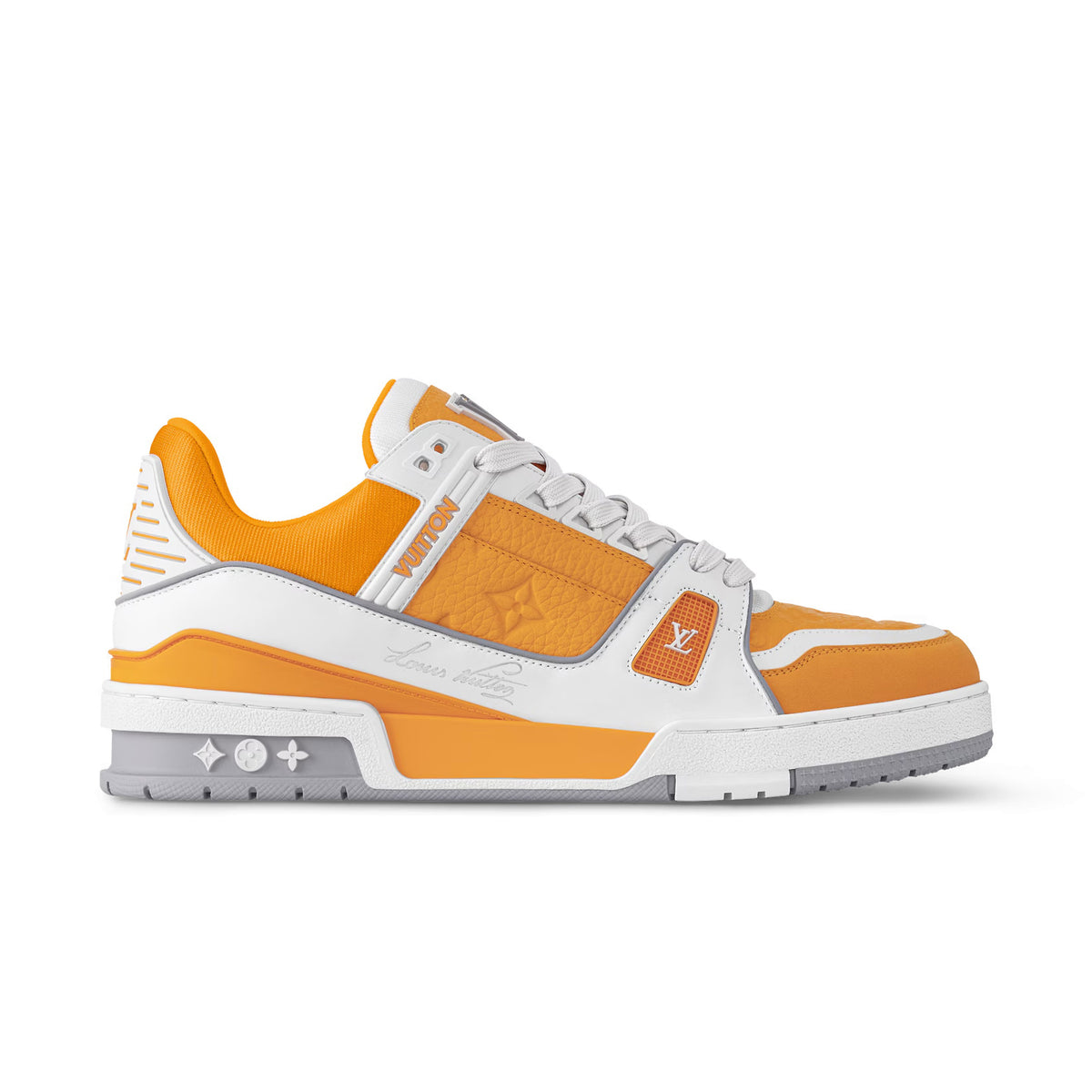 Louis Vuitton LV Trainer Men's and Women's Colorblocking Cow Leather Round Toe Lace Up Low Top Casual Board Shoes #75152