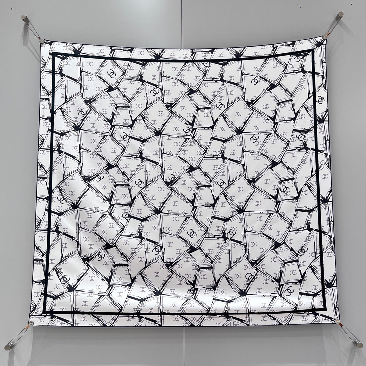 Chanel Women's Solid Color Logo Print Silk Scarf Headscarf Fashion Accessories #77975