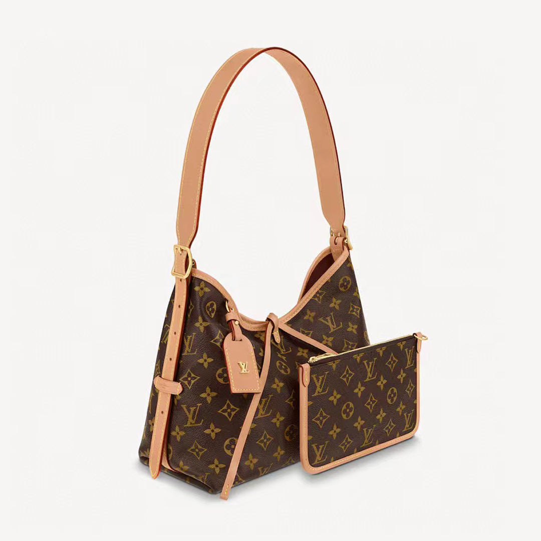 Louis Vuitton Carryall PM Leather One Shoulder Handbag Bag #56331