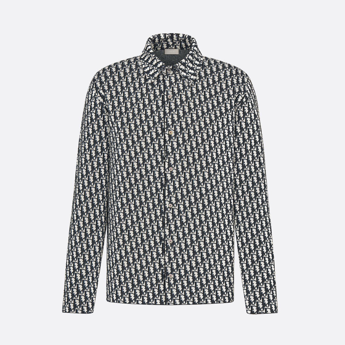 Dior Men's Spring/Autumn Solid Color Letter Print Single Button Long Sleeve Shirt #77922