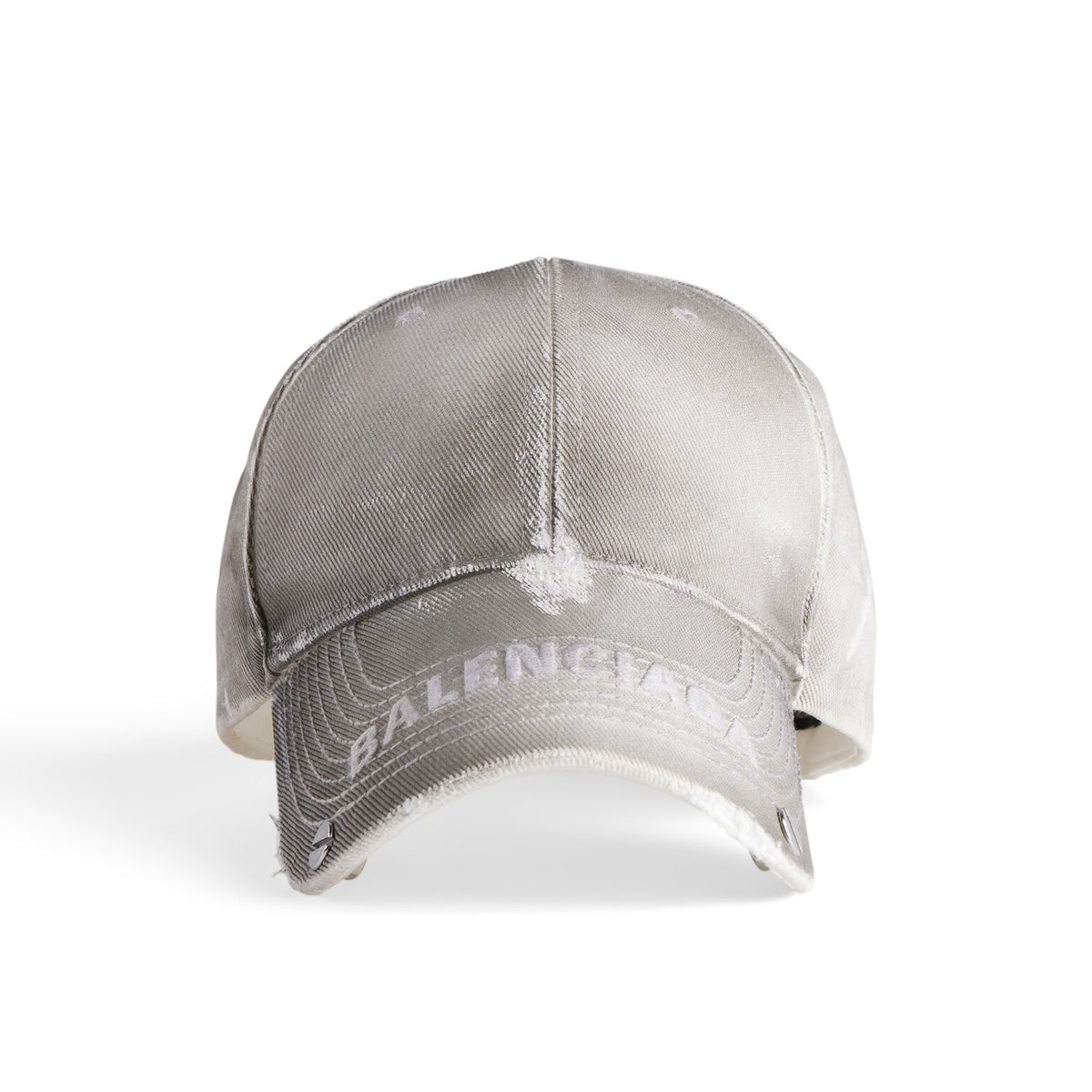 Balenciaga Men's and Women's Gray Twill Rivet Design Cotton Duck Hat Cap #73644