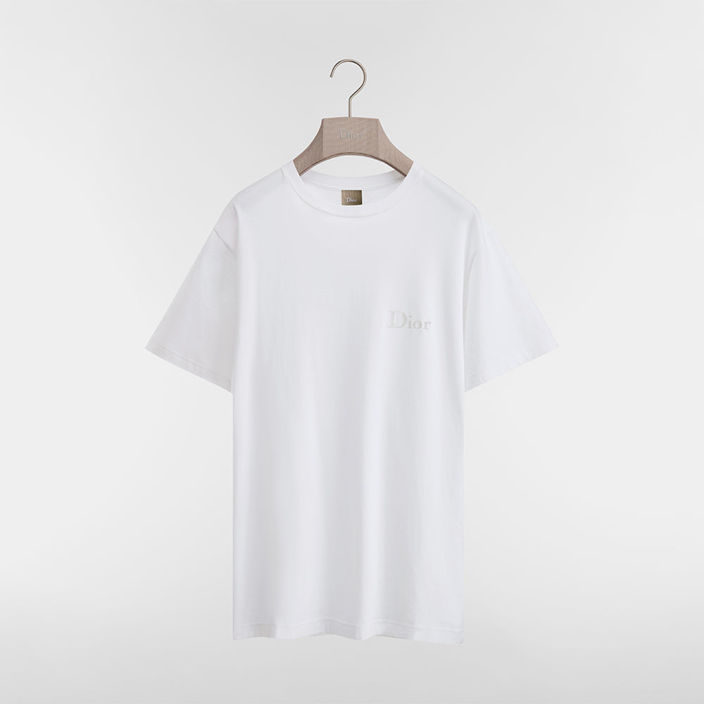 DIOR T-Shirt with Dior Embroidery Relaxed Fit White Cotton Jersey #379243