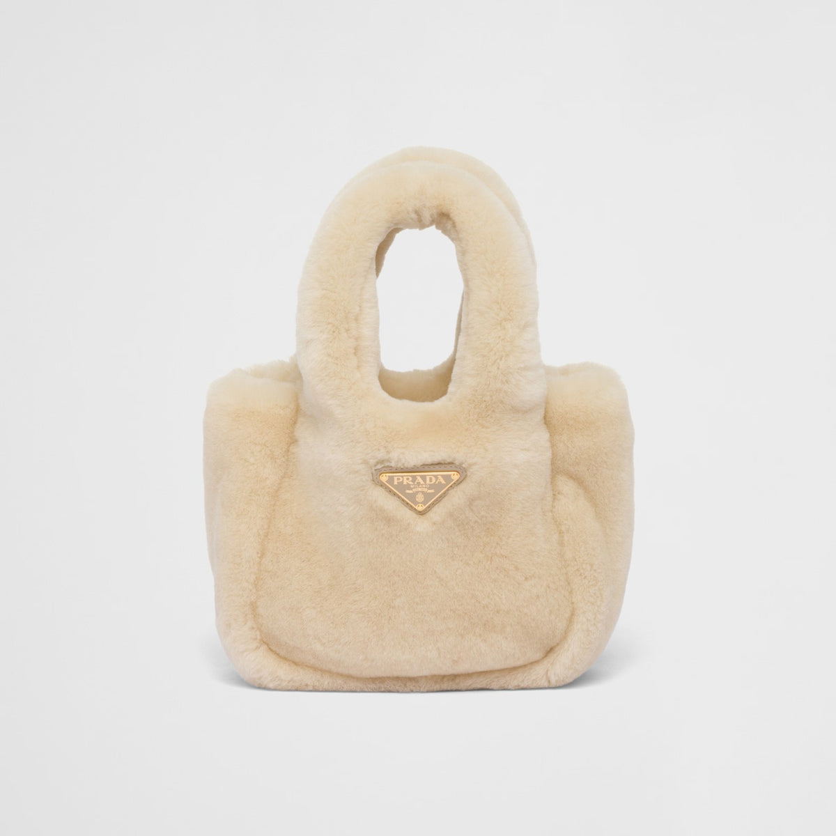 Prada Women's Shearling Mini Wool Tote Bag Bags #97365