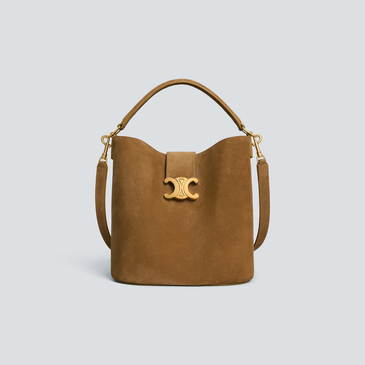 Celine Louise Medium Cowhide Suede Handbag Triumph Logo Fashion Casual Hundred Bucket Bag Bags #71577