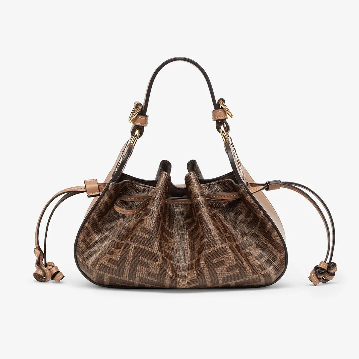 Fendi Calfskin All-Over Print Drawstring Bucket Bag Bags #53359