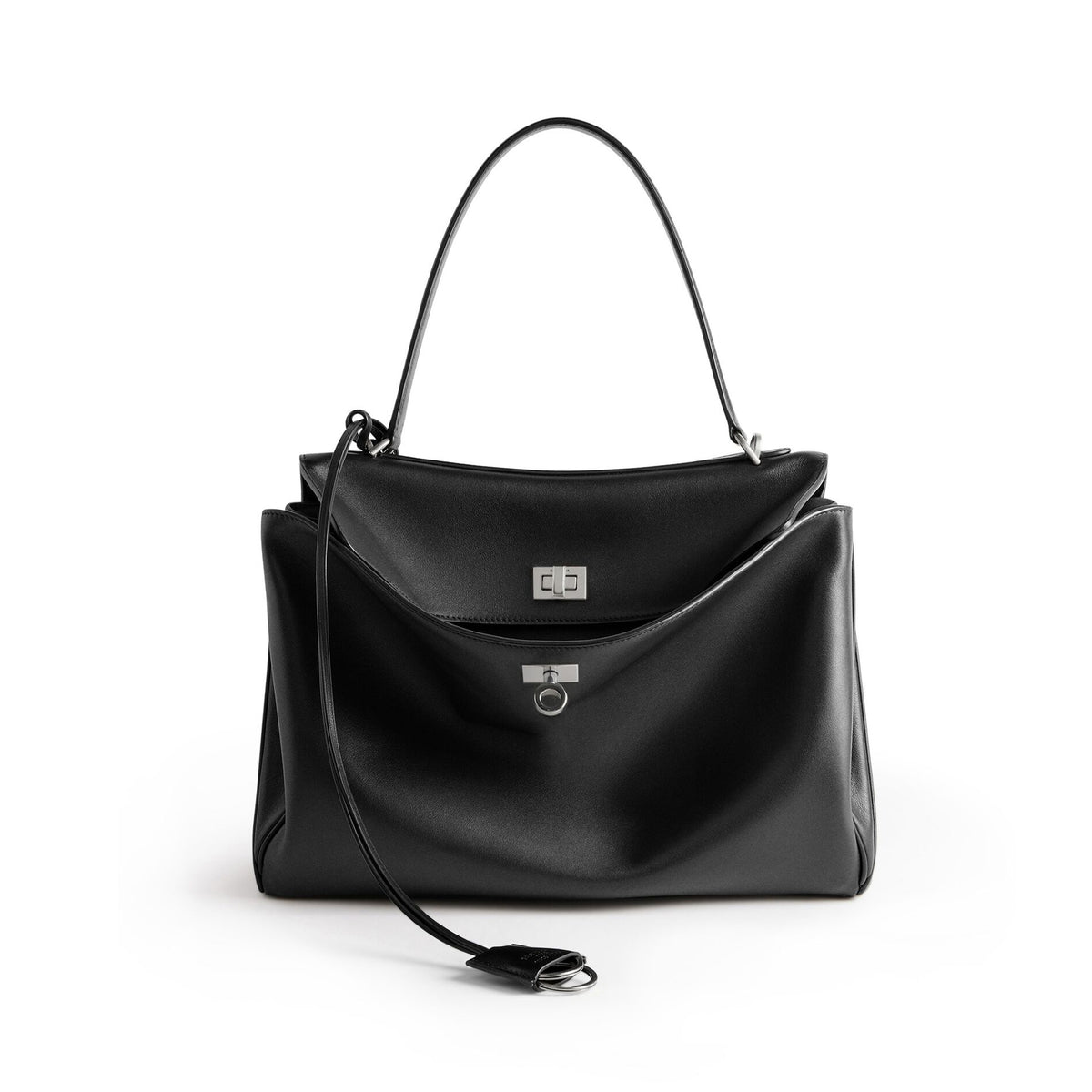 Balenciaga Women's Fashion Rodeo Medium Handbag Casual Pure Color Cowhide Leather Shoulder Crossbody Bags Bags 7897722AA4U1000 Ngvp #9916