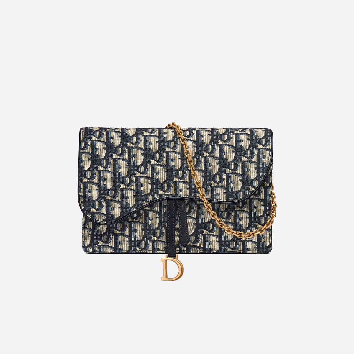 Dior Saddle chain handbag Blue Oblique Print Chain Crossbody Bag #21656