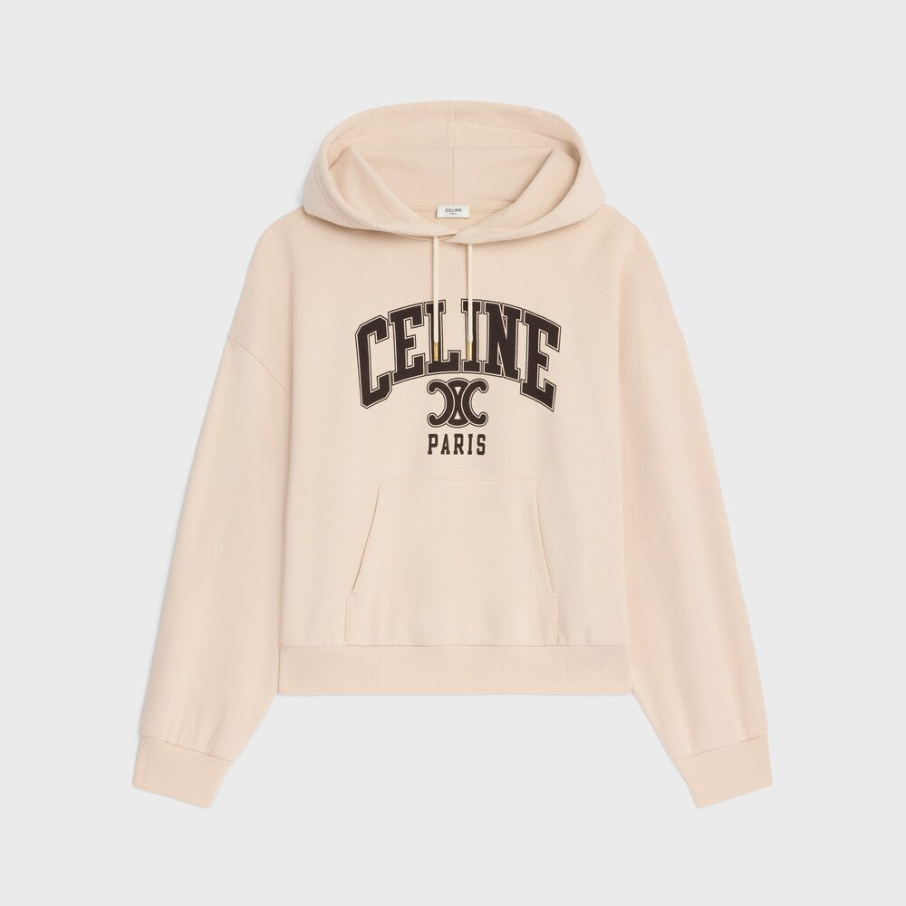 Celine Women's Fall/winter Fashion Casual Oversized Hooded Sweatshirt With Flocked Letter Double C Logo Hooded Sweatshirt #78456